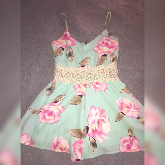Mint Floral Romper from ShopHopes - Picture 2 of 3